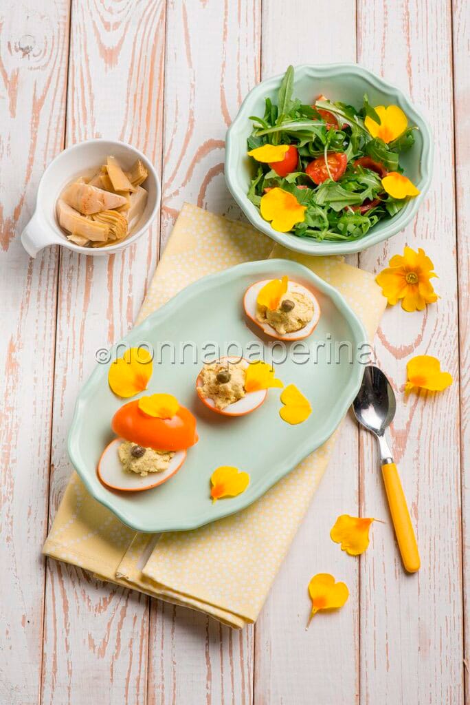 uova sode farcite curcuma ver al