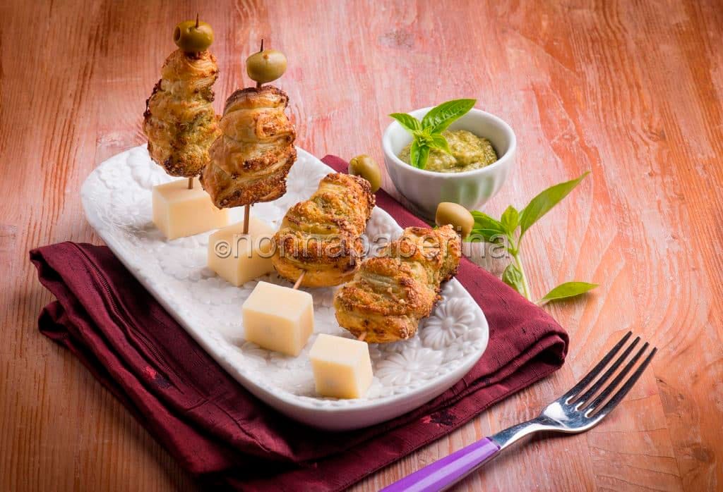 Alberelli di sfoglia al pesto alla genovese