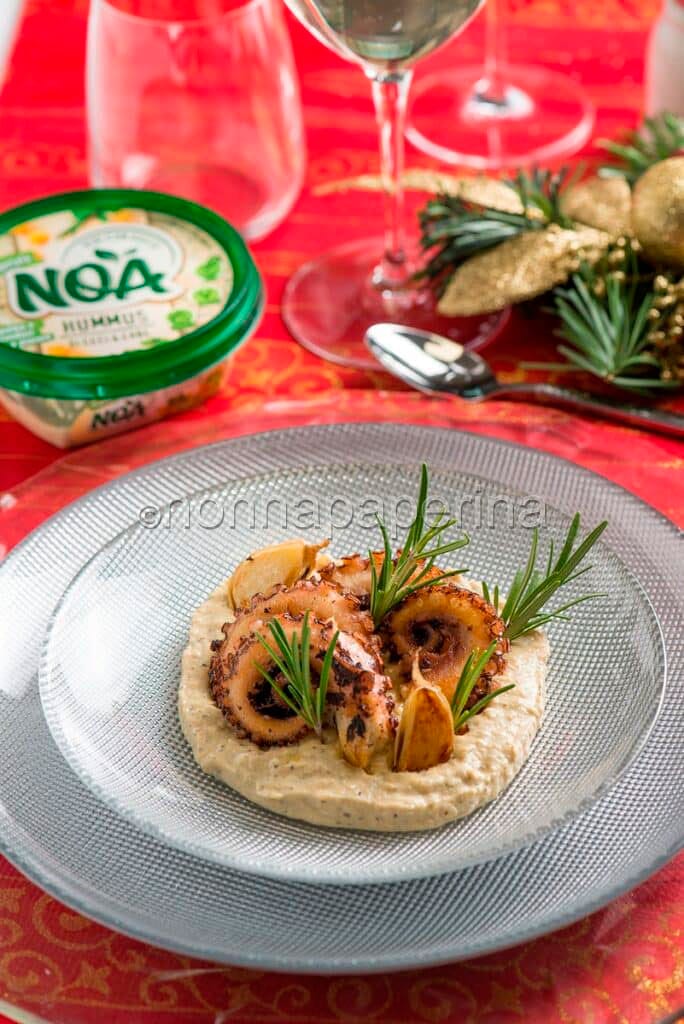 polpo con hummus polpo con hummus