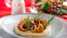 polpo e hummus di ceci