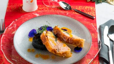 Salmone e patate nere
