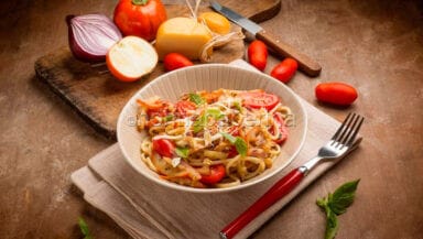 vermicelli con melanzane rosse