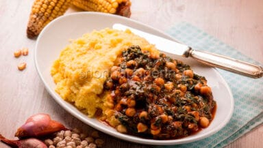 Polenta ceci e spinaci