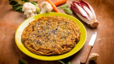 Frittata di radicchio con cavolfiore e curcuma