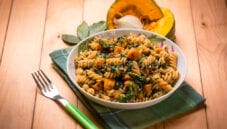 Fusilli con zucca, spinaci e lenticchie : gustosi