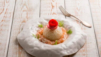 riso alla creola con gamberi rossi marinati