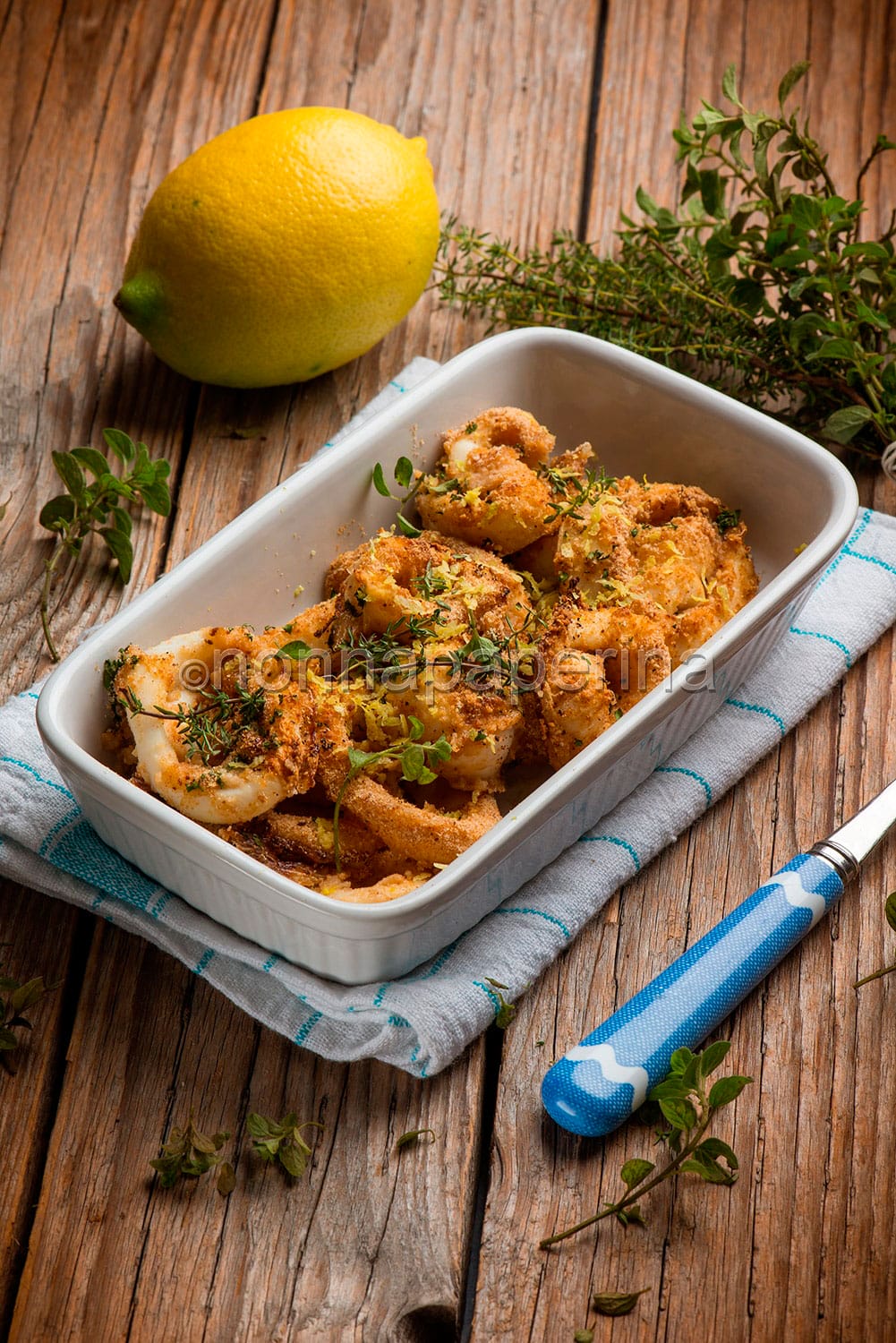 Anelli di totano gratinati al forno