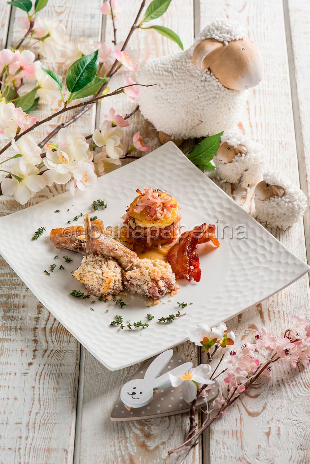 Agnello scalzato in crosta di noci