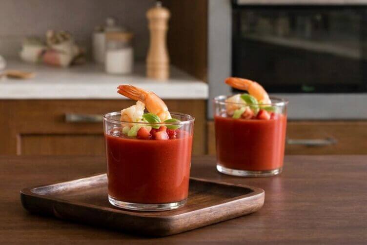 gazpacho pomodori e gamberi
