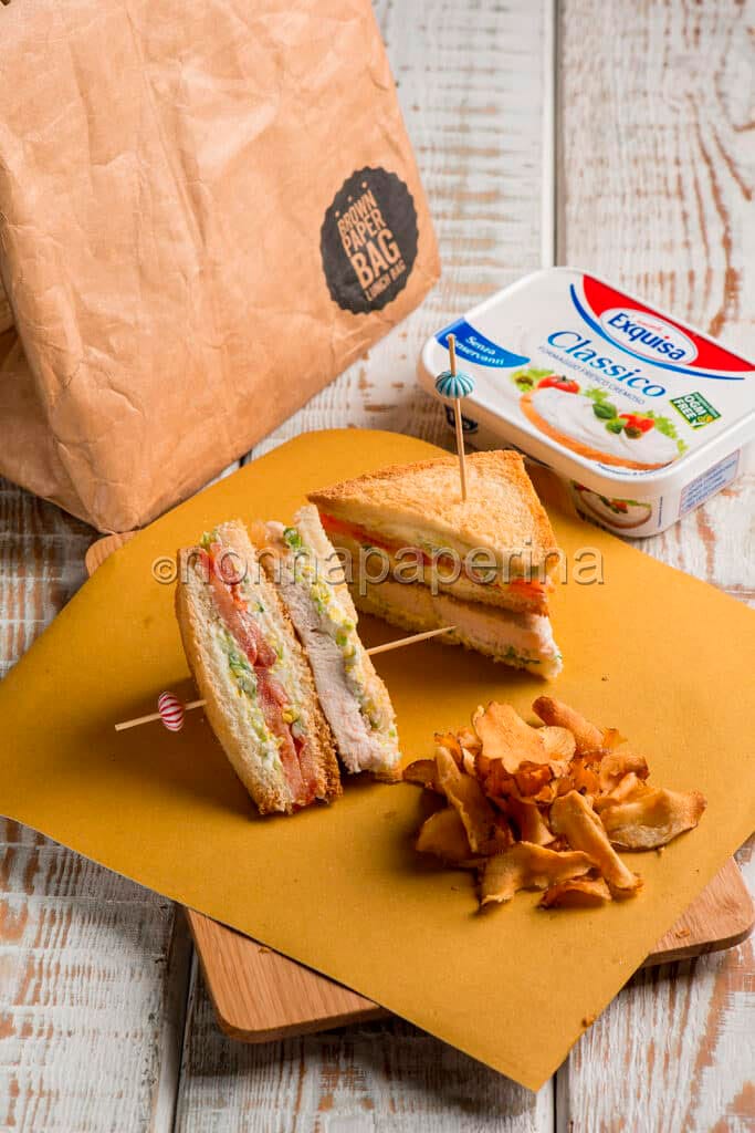 Club sandwich con formaggio Exquisa