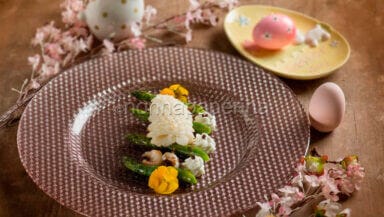 croccante di seppie e asparagi