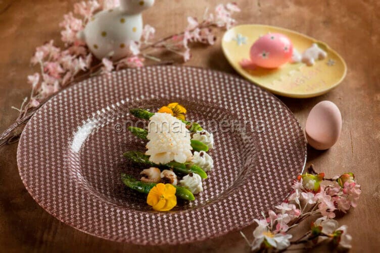 croccante di seppie e asparagi