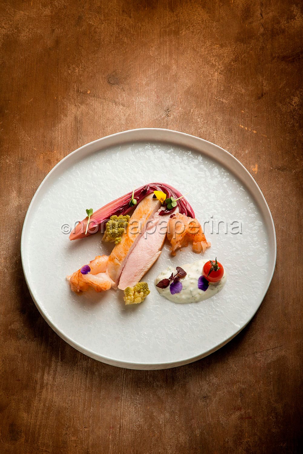 Insalata di pollo e gamberi