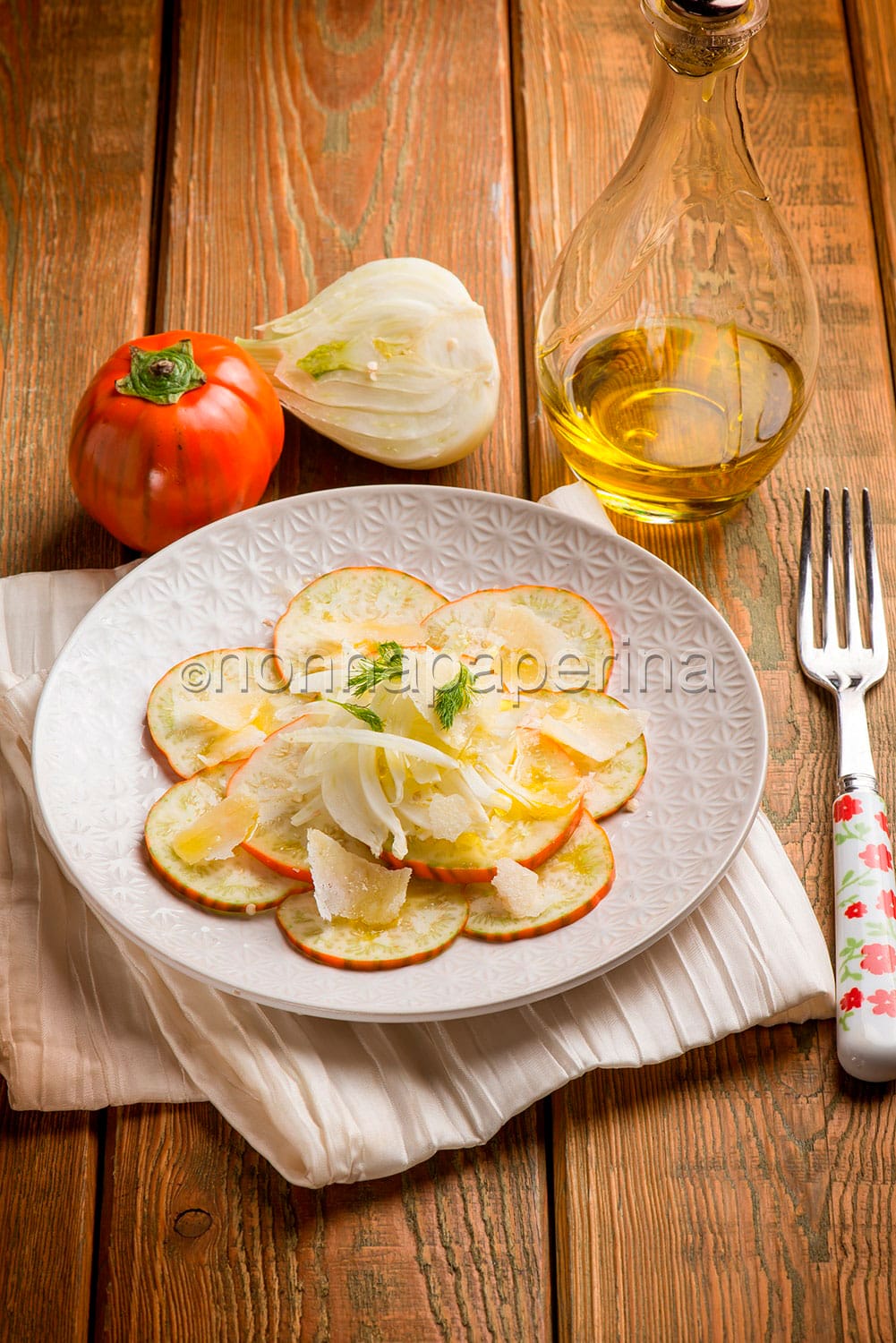 Carpaccio di Melanzane rosse e finocchi Carpaccio di Melanzane rosse e finocchi