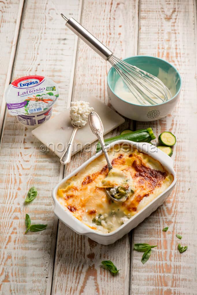 lasagne light con zucchine e fiocchi di latte