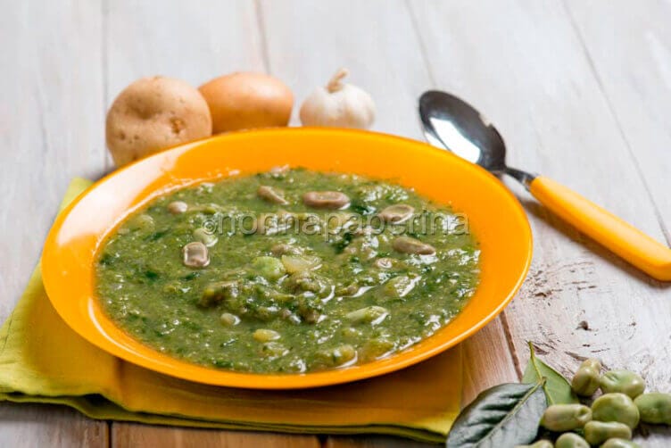zuppa di fave e spinaci