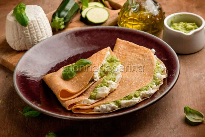crepes di farro con zucchine e ricotta