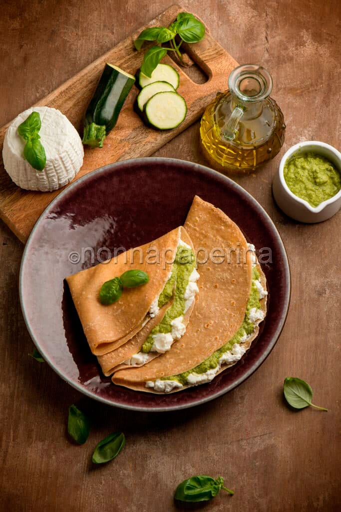 crepes di farro con zucchine e ricotta