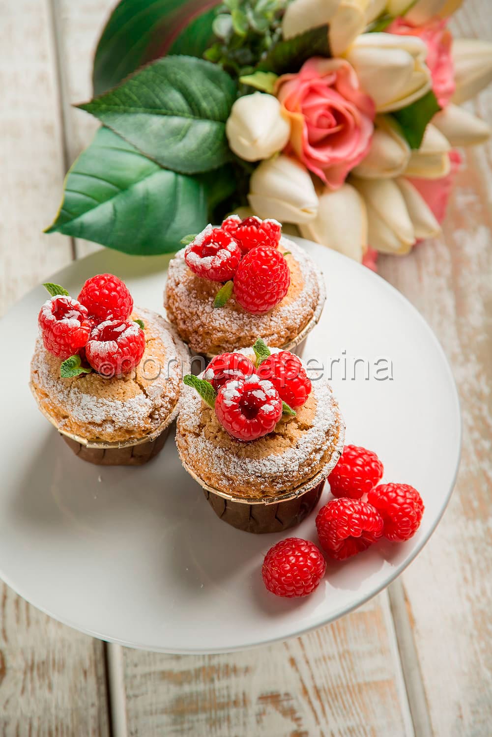 Muffin al grano saraceno e lamponi