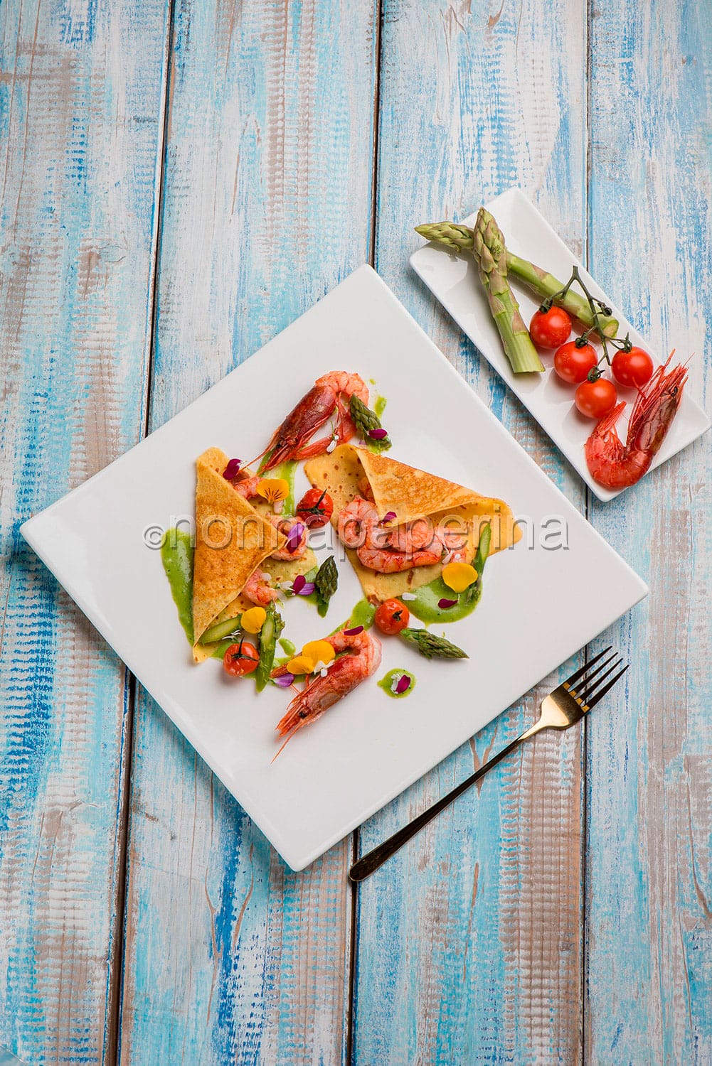 Crespelle con gamberi