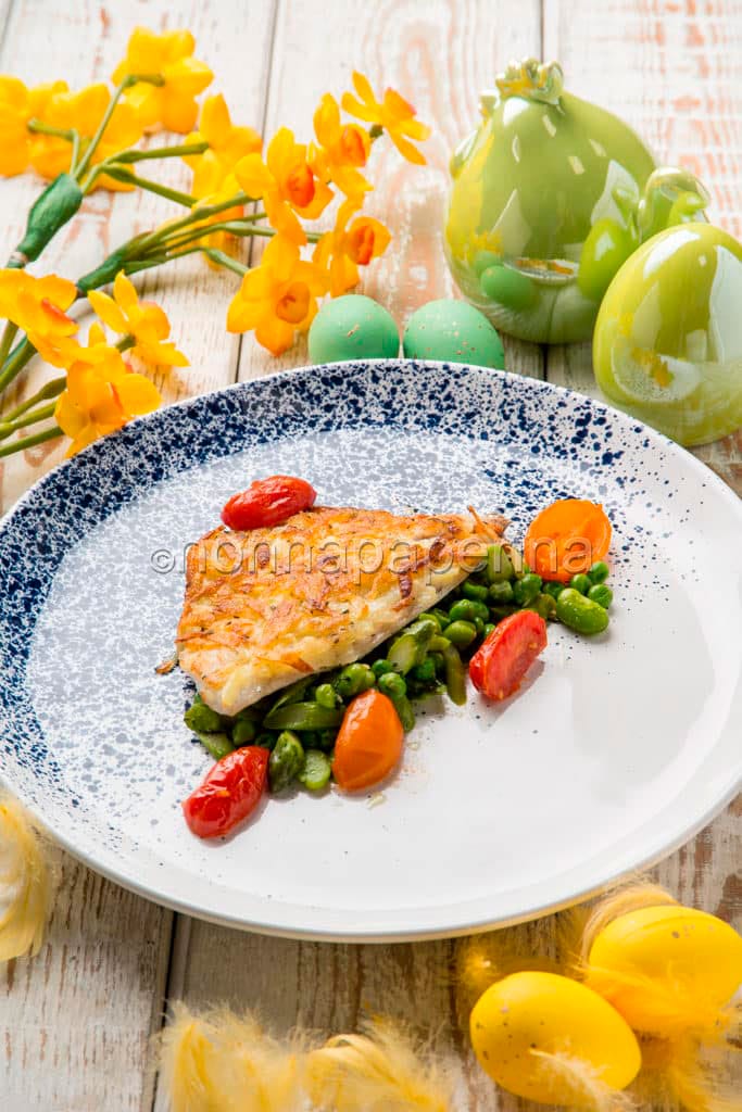 Filetto d’orata in crosta di patate