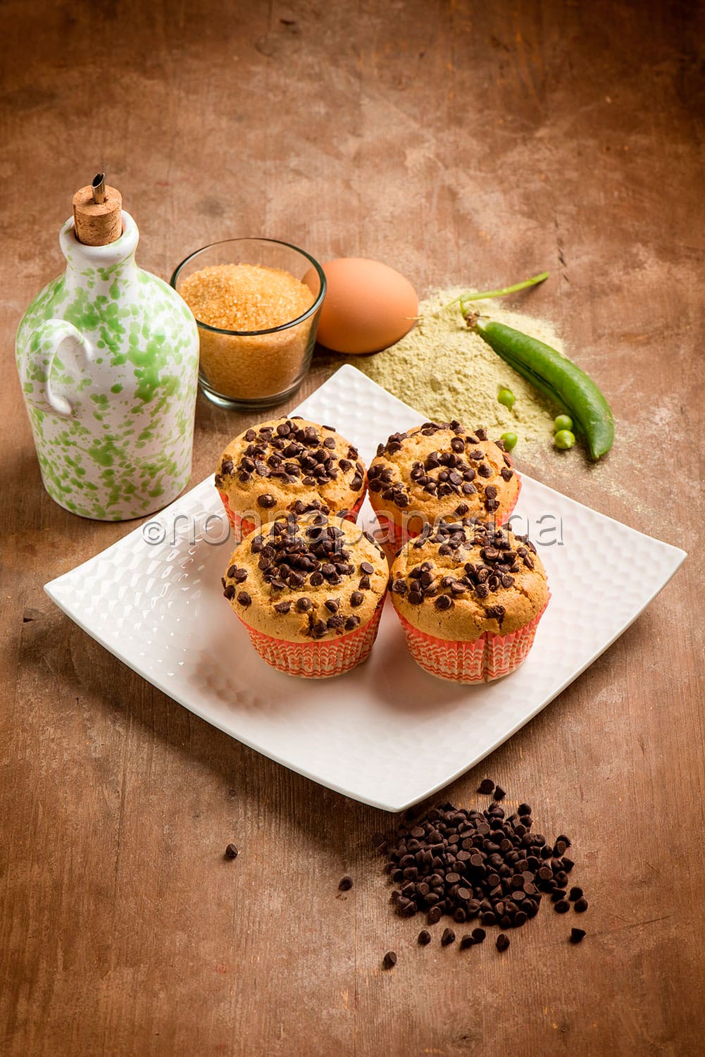 Muffins con farina di piselli