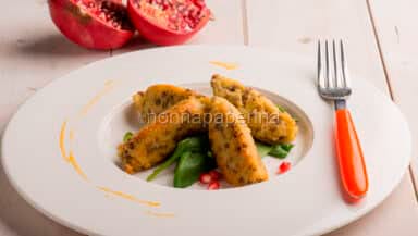 quenelle di miglio e lenticchie al forno