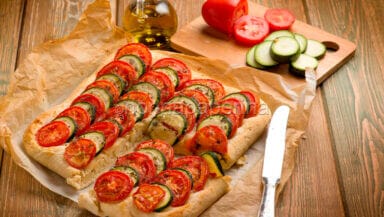 focaccia di pomodori e zucchine