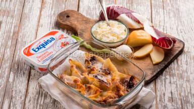Conchiglioni con radicchio e formaggio