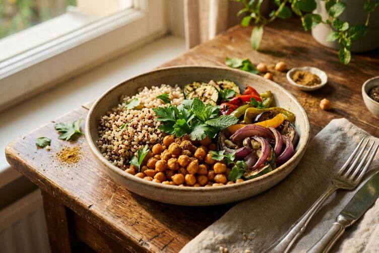 bowl con cereali e cumino