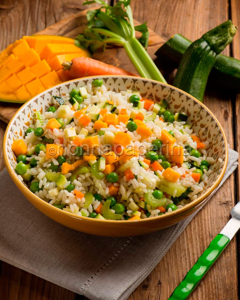 insalata di riso con mango