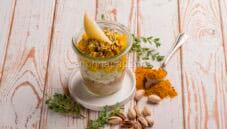 Deliziosa tortina con crema al formaggio e mele al curry