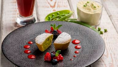 tortino di piselli e mandorle