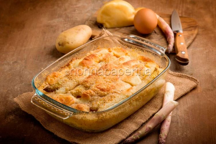 sformato di asparagi e patate al forno