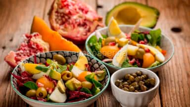 insalatona al melone con melagrana