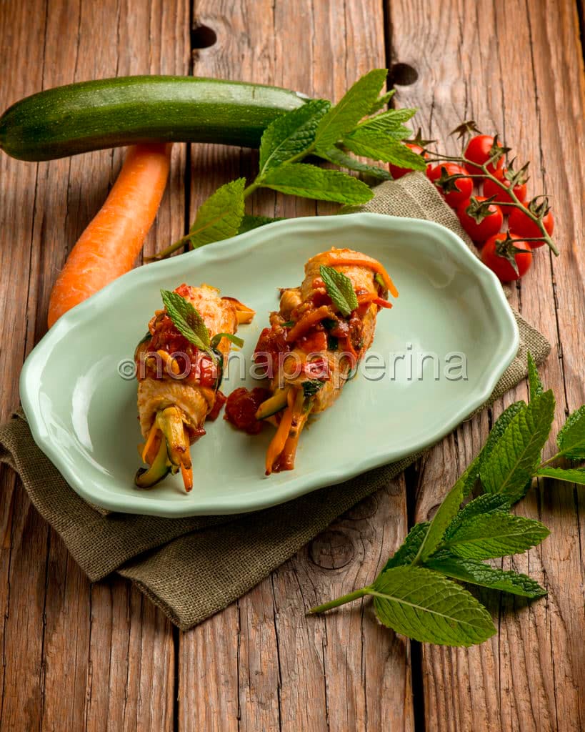 Involtini light di tacchino con pomodoro Involtini light di tacchino con pomodoro