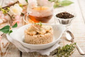 Risotto affumicato al tè lapsang e orata