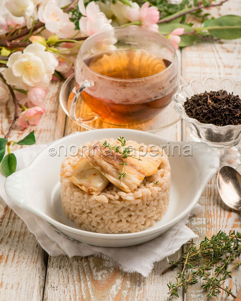 Risotto affumicato al tè lapsang e orata