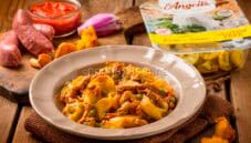 Tortelli di ricotta e spinaci alla boscaiola: piatto ricco Tortelli di ricotta e spinaci alla boscaiola: piatto ricco