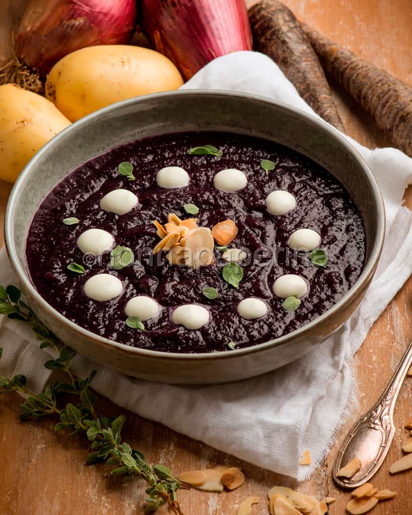 crema di carote viola