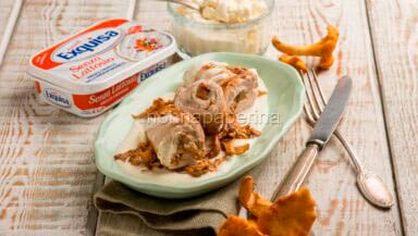 tacchino con finferli e formaggio