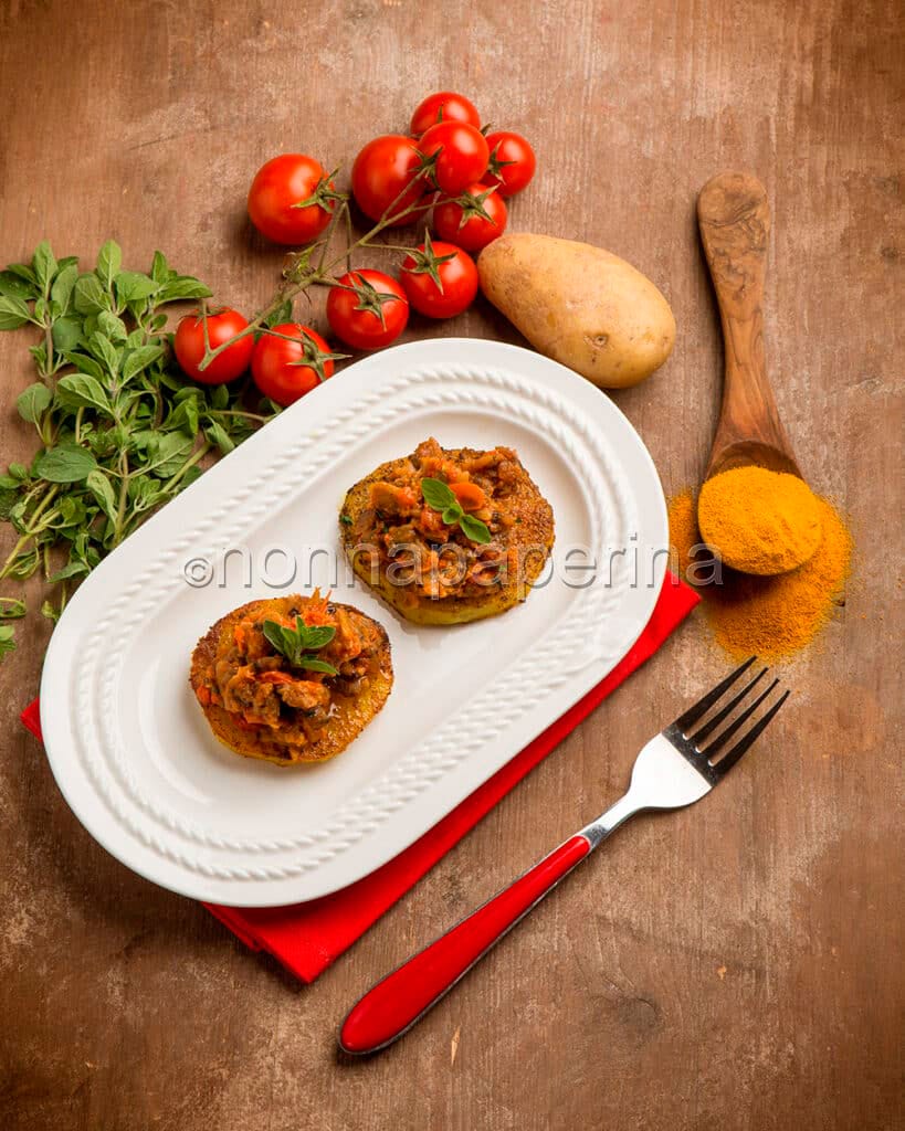 tartine di patate alle vongole