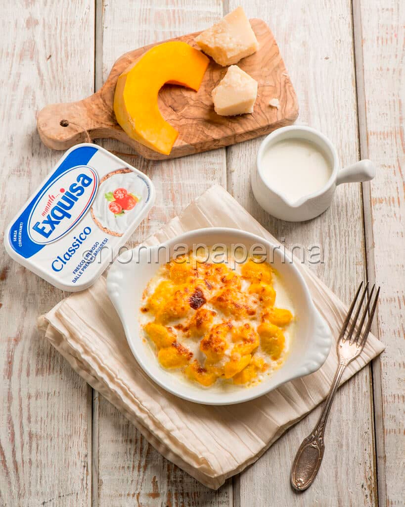 Gratin di gnocchi alla zucca