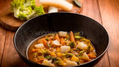 Minestra di broccolo romanesco e baccala