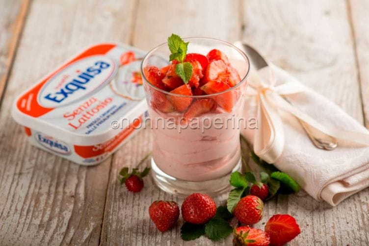 Mousse di fragole con formaggio Exquisa