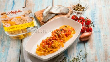 Tagliatelle rustiche al sugo di trota