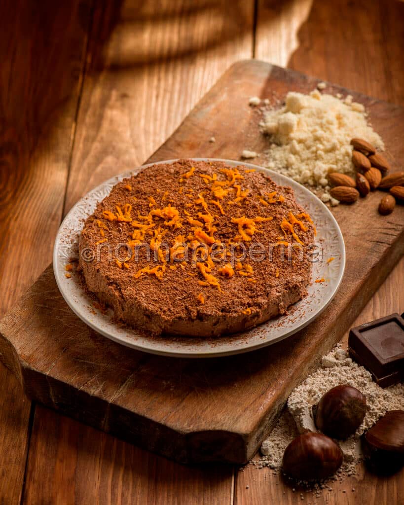Torta con farina di castagne