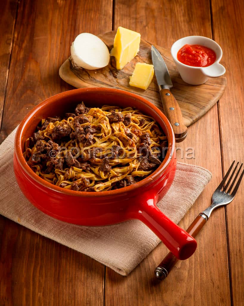 Tajarin con fegatini di pollo