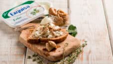 Crostino di pane con formaggio alle erbe Exquisa