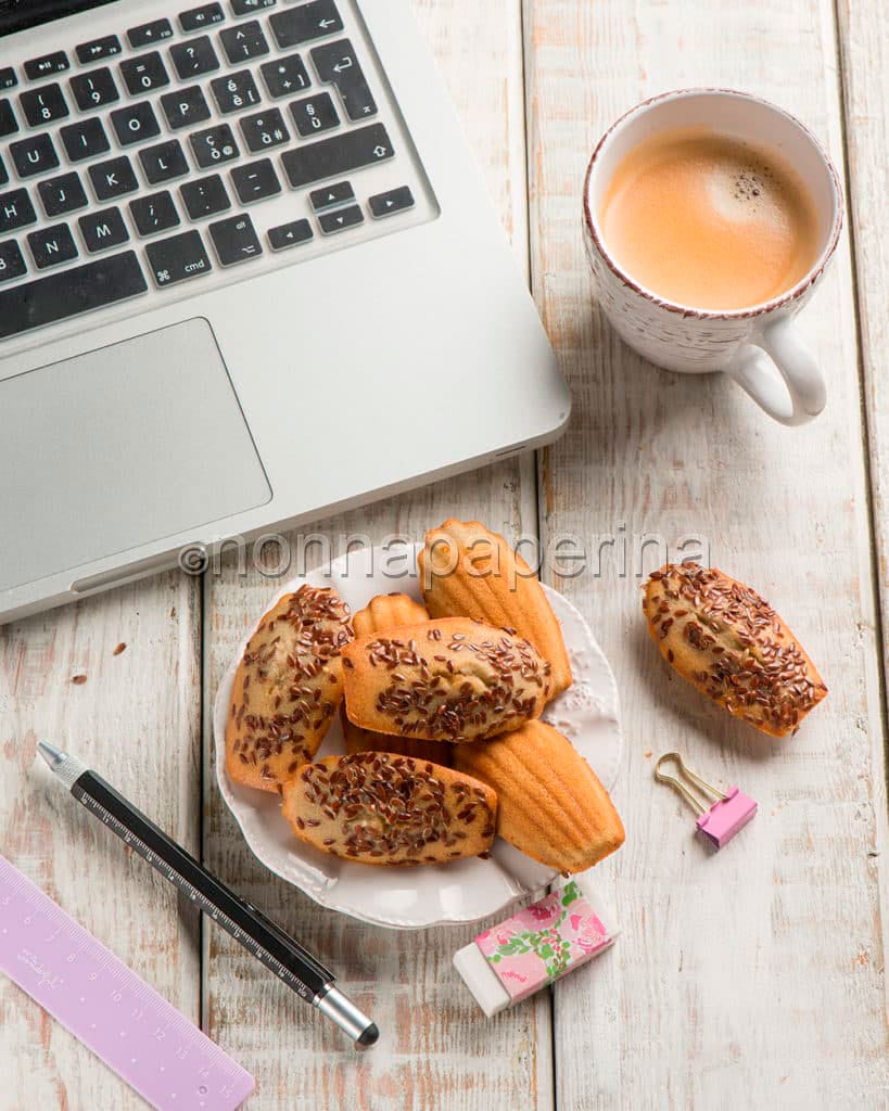 Madeleine al sorgo e semi di lino Madeleine al sorgo e semi di lino